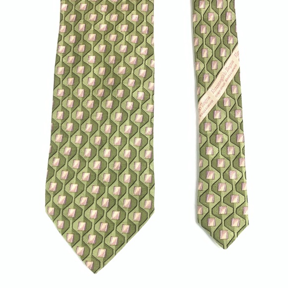 Ermenegildo Zegna Geometric 100% Silk Tie. - Picture 2 of 7
